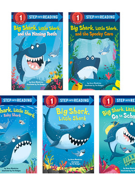 英文原版 Big Shark系列5册Little Shark/Baby Shark/Spooky Cave 3-5岁低幼儿童英语启蒙认知绘本 幼儿英语分级阅读早教书 平装