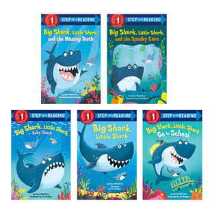 英文原版 Big Shark系列5册Little Shark/Baby Shark/Spooky Cave 3-5岁低幼儿童英语启蒙认知绘本 幼儿英语分级阅读早教书 平装