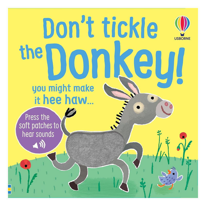 预售英文进口原版 Don't Tickle the Donkey! 别给驴子挠痒痒 尤斯伯恩纸板触摸发声书 动物主题 儿童动物声音磨耳朵绘本 2-6岁