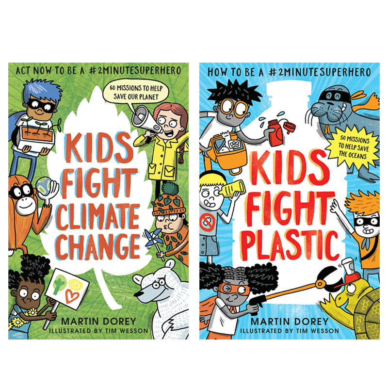 英文原版Kids Fight Plastic/Climate Change【2册】合售 to be a#2minute Superhero两分钟英雄儿童安全环保教育STEAM科普绘本-封面