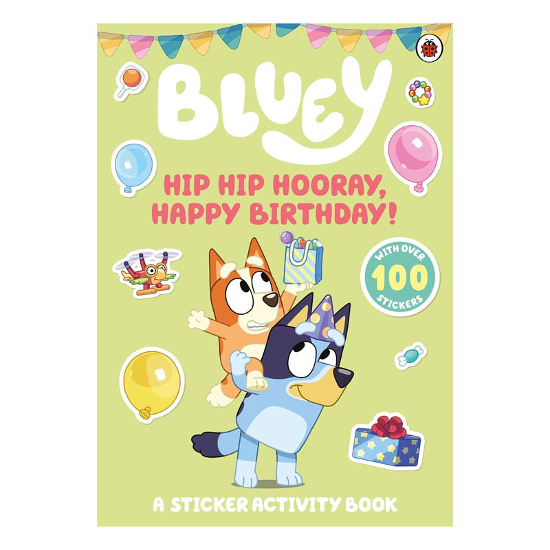 预售英文原版 Hip Hip Hooray Happy Birthday! 生日快乐贴纸活动手册 小蓝狗布鲁伊贴纸平装书 4-8岁 儿童启蒙绘本 4-8岁