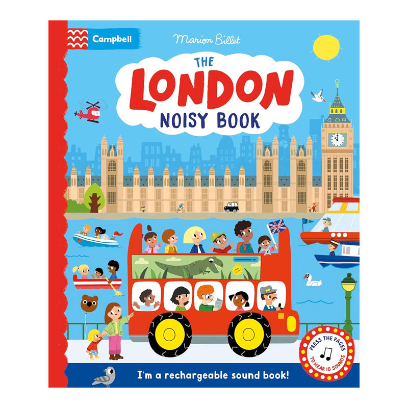 预售英文原版The London Noisy Book吵吵闹闹的伦敦场景探索趣味充电发声书纸板科普入门了解世界2-6岁