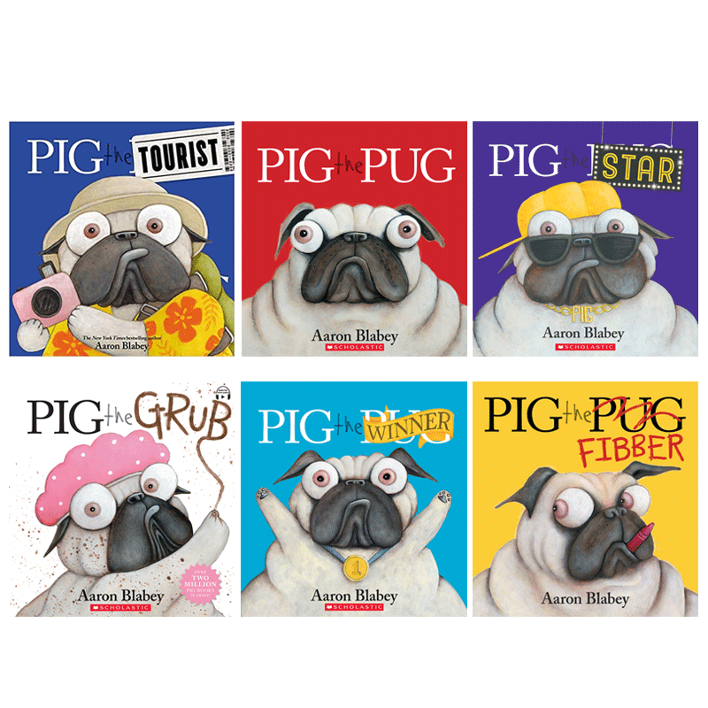 英文原版 Pig the Pug巴哥犬猪猪Tourist/Winner/Star/Grub系列5本 4-8岁宝宝儿童幽默搞笑趣味图画故事书绘本平装 Scholastic出版