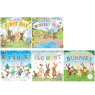 Adventures Bunnies翻翻机关 动物故事 趣味冒险 Easter First 绘本The Bunny Day 系列5本Hooray Little 英文原版 Five our