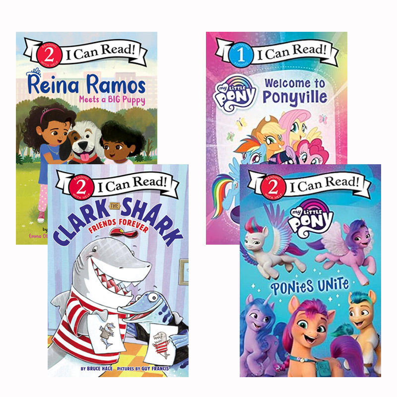 英文原版My Little Pony小马宝莉I Can Read Level 1-2 系列4本我可以阅读HarperCollins出版6-9岁儿童英语早教启蒙分级阅读读物