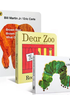 送音频英文原版Dear Zoo亲爱的动物园The Very Hungry Caterpillar好饥饿的毛毛虫Brown Bear what do you see棕熊廖彩杏3册