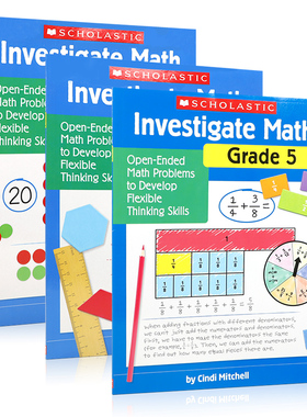 英文原版 Scholastic：Investigate Math 研究数学 系列3本 8-12岁青少年儿童思维逻辑提升数学概念学科教辅平装