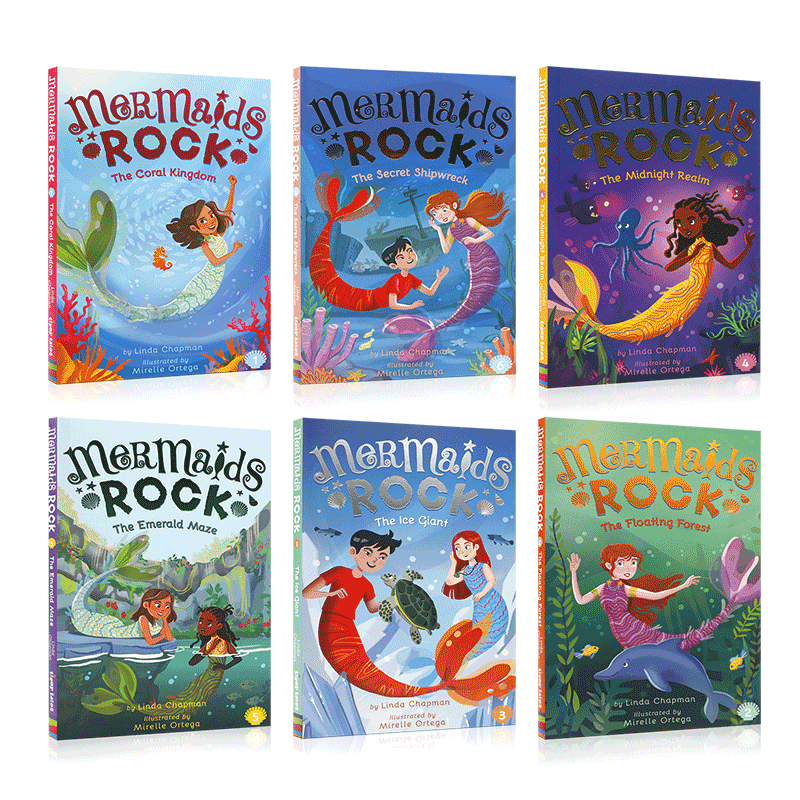 英文原版Mermaids Rock Protecting the Marine Home Series美人鱼们摇滚系列6本保护海洋家园青少年儿童奇幻故事进阶桥梁章节书