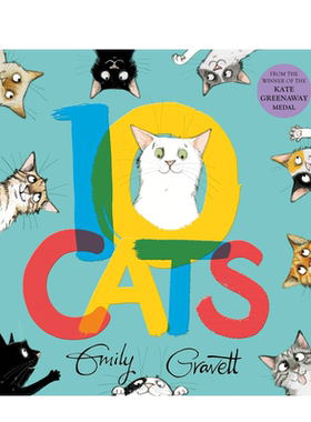 英文原版 10 Cats 10只猫 低幼早教启蒙认知绘本 Two Hoots出版 4-8岁宝宝儿童基础概念认知颜色主题图书平装