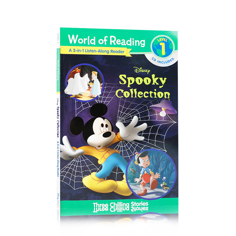 迪斯尼漫画 英文原版 World of Reading L1: 阅读世界 L1: 迪斯尼的幽灵系列3合1扩音读物 低幼启蒙儿童睡前童话寓言平装故事绘本