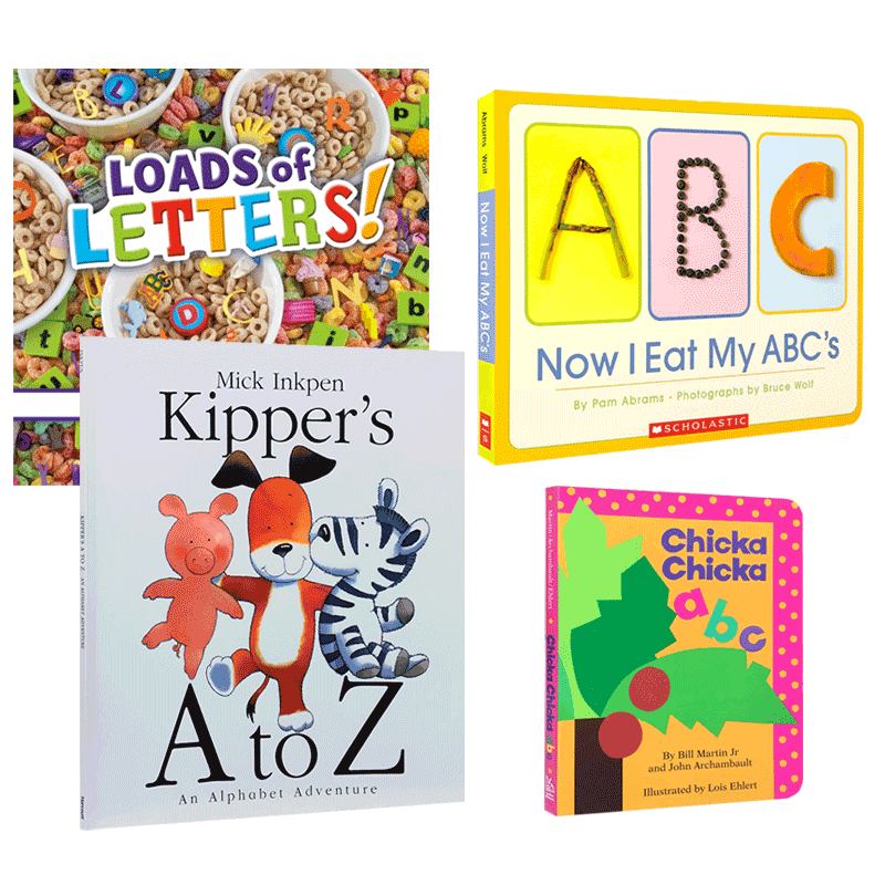 英文原版绘本 An Alphabet Adventure/Chicka Chicka ABC/ Loads of letters Now I Eat My ABC's字母单词基础概念认知书系列4本