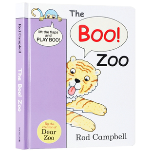 英文原版绘本The Boo Zoo动物园狂欢 幼儿启蒙认知绘本纸板翻翻书 锻炼宝宝小手肌肉 Dear Zoo亲爱的动物园同作者Rod Campbell