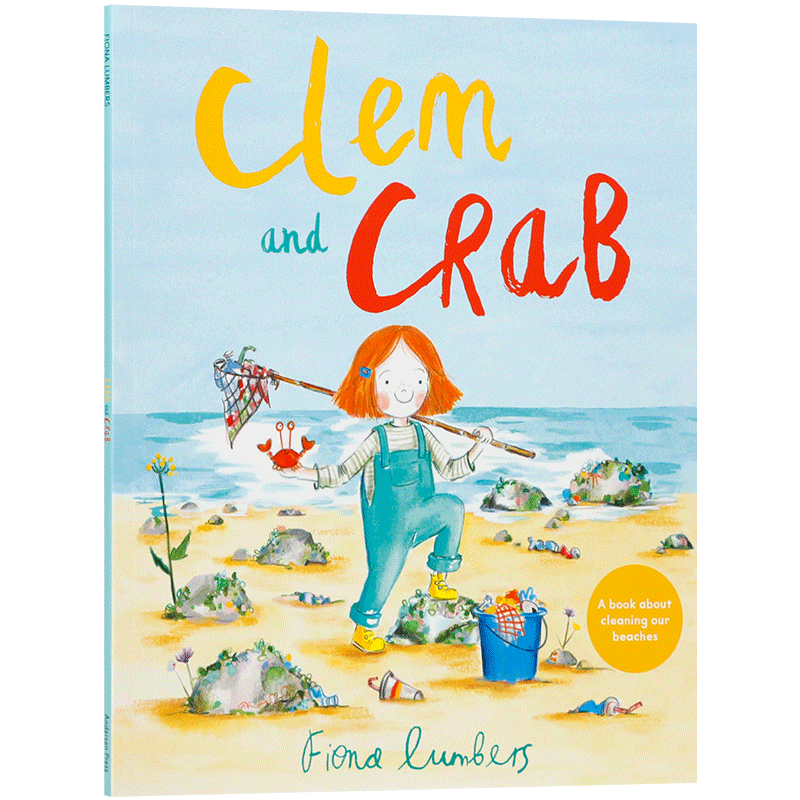 英文原版绘本Clem and Crab 克莱姆和螃蟹关于自然和塑料污染的故事蓝思值630L 环保意识 4-8岁爱护环境 塑料污染儿童英语启蒙