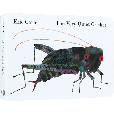 送音频好安静的蟋蟀英文原版纸板书The Very Quiet Cricket  Eric Carle艾瑞卡尔经典入门绘本可搭Very busy spider廖彩杏书单