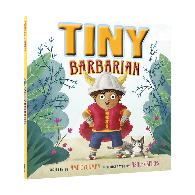 英文原版Tiny Barbarian小野蛮人 4-8岁儿童启蒙认知家庭亲情/二胎/哄睡主题 克服恐惧拥抱想象力的魔法冒险睡前故事精装绘本
