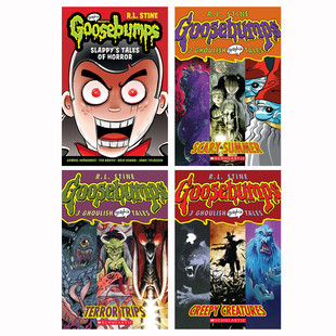 進(jìn)口Goosebumps 平裝 中小學(xué)生英語課外閱讀奇幻故事情節(jié)小說 Scholastic學(xué)樂出版 系列4本 正版 英文原版 故事書 Graphix