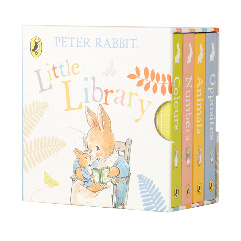 英文原版绘本Peter Rabbit Tales: Little Library彼得兔的故事小图书馆4本盒装3-5岁低幼儿童英语启蒙认知宝宝撕不烂纸板书