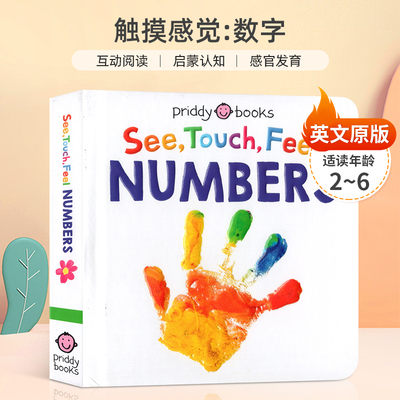预售英文原版 See Touch Feel: Numbers  触摸感觉:数字 创造力想象 力培养触摸书 2-6岁幼儿宝宝思想启蒙认知感官发育纸板书