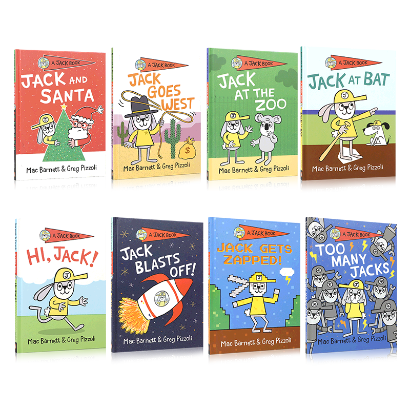 英文原版Jack兔子杰克1-8册合售 4-8岁低幼儿童启蒙认知绘本精装 英语趣味阅读桥梁章节故事书 纽约时报畅销书作家Mac Barnett