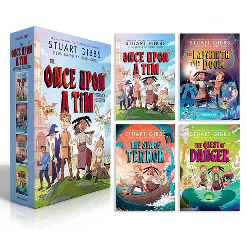预售英文原版The Once Upon a Tim Paperback Collection (Boxed Set)童话镇1-4册盒装间谍学校作者桥梁章节 黑白插图8-12岁