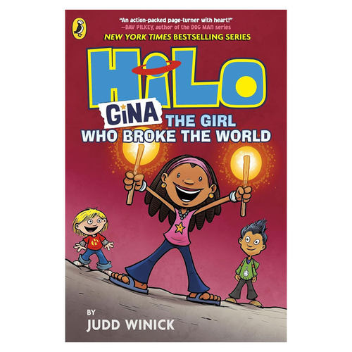 预售英文原版Hilo #7: Gina The Girl Who Broke the World希罗7 吉娜打破世界的女孩爆笑冒险漫画全彩动作科幻平装10-14岁