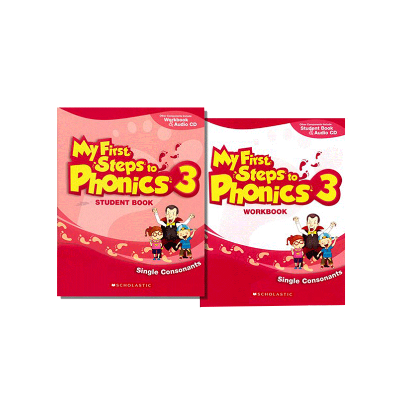 扫码听音频My First Steps to Phonics Student Book 3 迈向拼读第一步 4-8岁儿童宝宝自然拼读语感培养英文学习教辅Scholastic