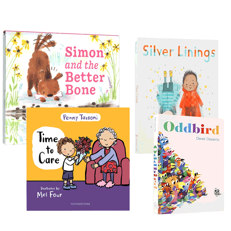英文原版 同理心培养 系列4本 Oddbird/Time to Care/Silver Linings/Simon and the Better Bone 儿童启蒙情绪认知 成长故事绘本