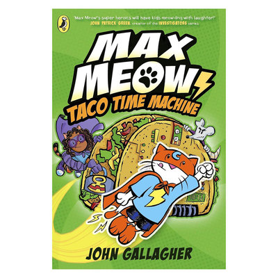 预售英文原版Max Meow Book #4: Taco Time Machine马克思猫4 塔克时间机器毛茸茸的秘密超级英雄全彩漫画 趣味冒险8-12岁