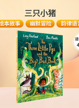Ben Mantle三只小猪The Three Little Pigs and the Big Bad Book 英文原版儿童英语趣味阅读精品绘本 睡前童话故事韵律图画书