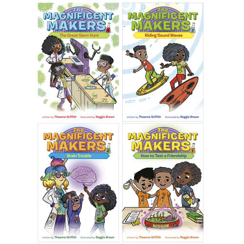 英文原版The Magnificent Makers系列4册 Brain Trouble/ Riding Sound Waves 学生桥梁章节书儿童英语课外阅读冒险故事书正版进口