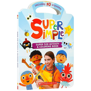 英文原版Super Simple Super Fun Activity and Coloring Book 超级有趣的活动和填色书2-6岁低幼儿童启蒙颜色主题