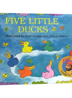 英文原版songs to read: Five Little Ducks五只小鸭子 数字唱读童谣绘本 廖彩杏推荐同名儿童入门启蒙儿歌撕不烂纸板书