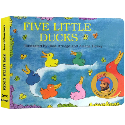 英文原版songs to read: Five Little Ducks五只小鸭子 数字唱读童谣绘本 廖彩杏推荐同名儿童入门启蒙儿歌撕不烂纸板书