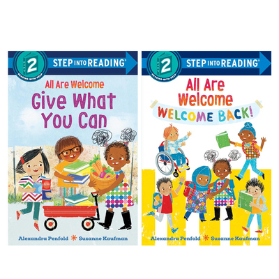 英文原版绘本兰登分级阅读二级Step into Reading All Are Welcome: Welcome Back!/Give What You Can欢迎所有人 系列2本4-8岁