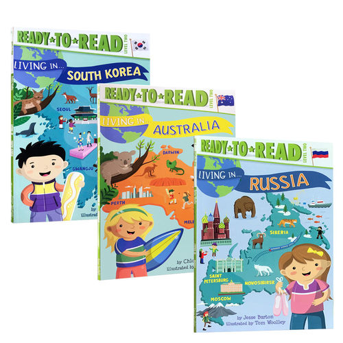 英文原版绘本 Ready to Read分级读物Level2 Living in Australia 3册地理 历史民俗文化 文化遗产准备阅读系列：分级阅读故事书