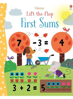预售英文原版Lift-the-Flap First Sums算数翻翻书学习从零到十的数字加减法数学概念 计数知识 加法减法精装翻翻书数学逻辑