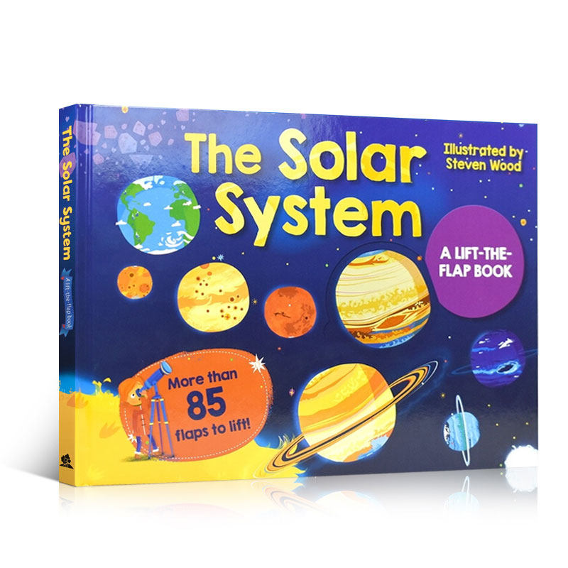 太阳系 趣味科普 The Solar System 百科认知翻翻纸板 英文原版大开本纸板揭页认知 儿童学习绘本探索大自然知识图画书太空 黑洞