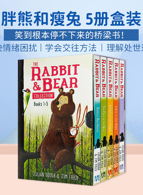 送音频 Rabbit and Bear 胖熊与瘦兔5册盒装英文原版 低幼儿童英语启蒙绘本 亲子共读宝宝睡前友谊故事书520L-560L6-12岁