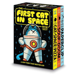 预售英文原版The First Cat in Space 3-Book Box Set太空猫 三部曲盒装搞笑全彩漫画冒险故事平装漫画10-14岁