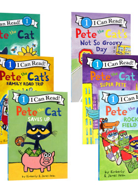 英文原版I can read my first系列 Pete the Cat 皮特猫6本 3-6岁幼儿故事书绘本提升培养英语阅读能力辅导训练画图书