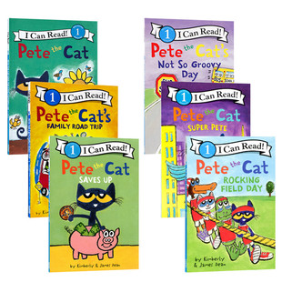 皮特猫6本 6岁幼儿故事书绘本提升培养英语阅读能力辅导训练画图书 read Pete the first系列 can 英文原版 Cat