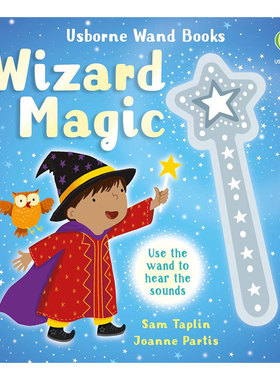 预售英文原版Wand Books: Wizard Magic魔杖发声书 巫师魔法实现魔法的发声书魔法世界 趣味发声纸板发声书奇幻2-6岁