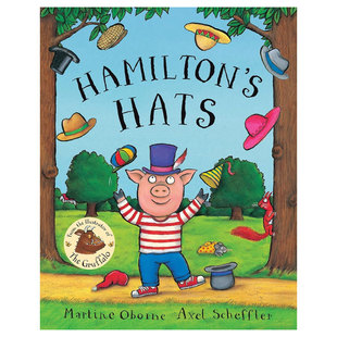 预售英文原版Hamilton's Hats汉密尔顿的帽子小猪和一堆帽子的故事趣味绘本 分享故事 动物故事平装2-6岁