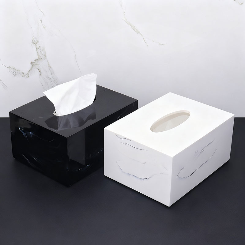 酒店卫浴ins茶几大理石纹纸巾盒