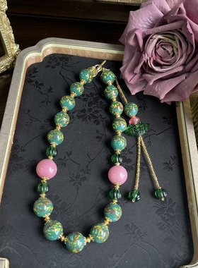 绿色Vintage宫廷风凤眼老料子