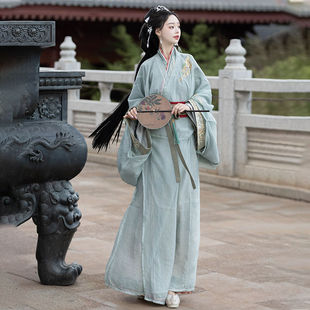 秦汉原创复原款2025新款春夏季马山楚墓战国袍拖尾直裾中国风