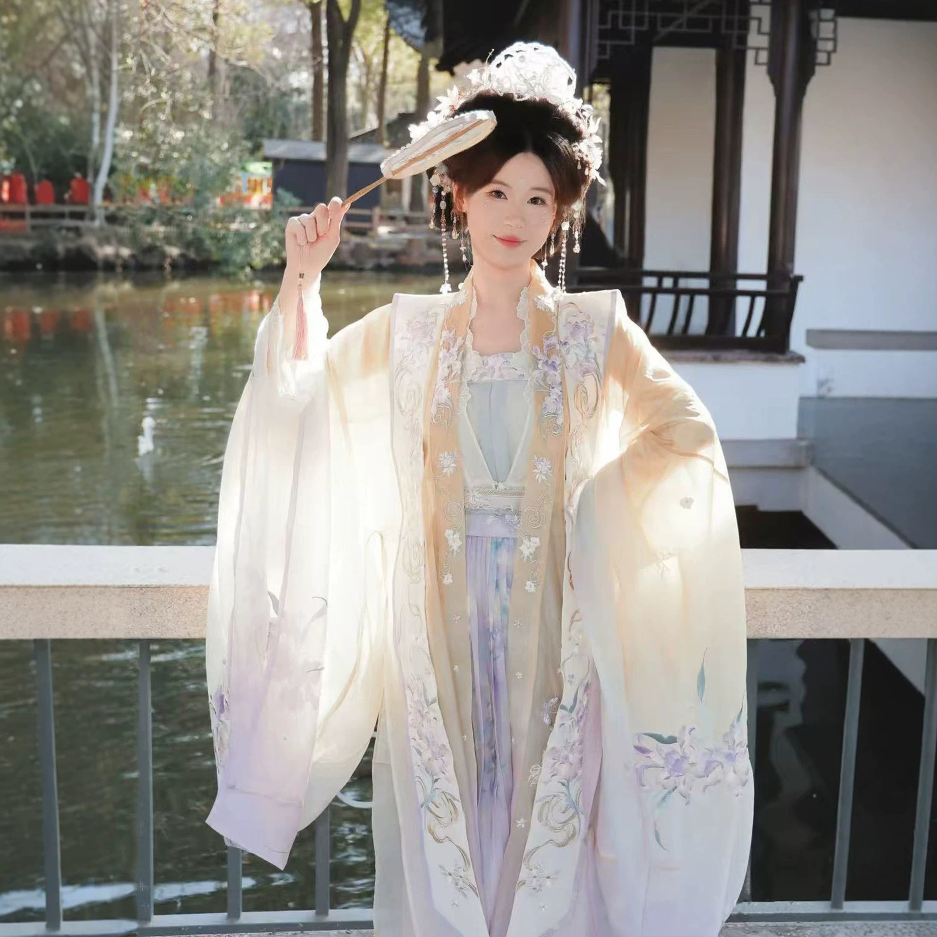 汉虞葵宋制汉服女成人古装外大袖对襟衫霞帔套装汉元素改良秋日常