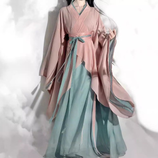 原创汉服2025新款南北朝复原魏晋风大袖女交领异性围裳破裙秋套装