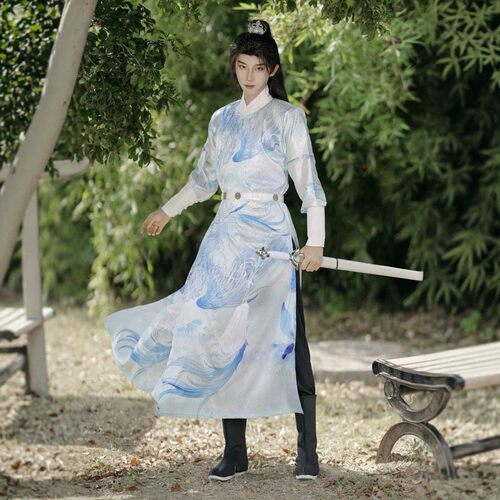 原创汉服男女同款唐款圆领袍套装