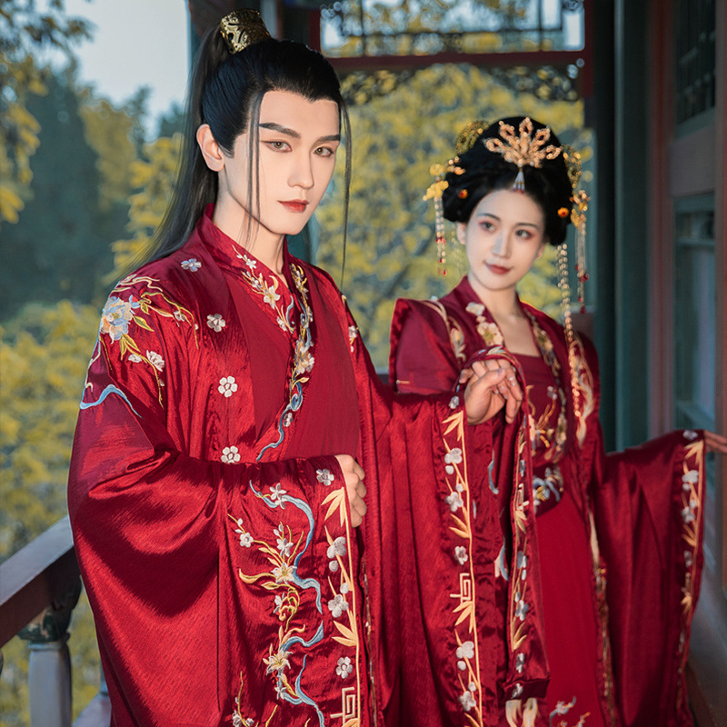 霞披宋制婚服红色中式结婚套装